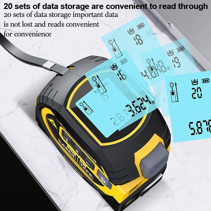 "Ultimate Laser Tape Measure: 3-In-1 Rangefinder, 5M Tape Measure, High-Precision Electronic Ruler for Intelligent Building Distance Measurement"