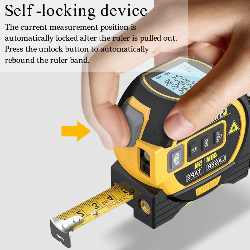 "Ultimate Laser Tape Measure: 3-In-1 Rangefinder, 5M Tape Measure, High-Precision Electronic Ruler for Intelligent Building Distance Measurement"